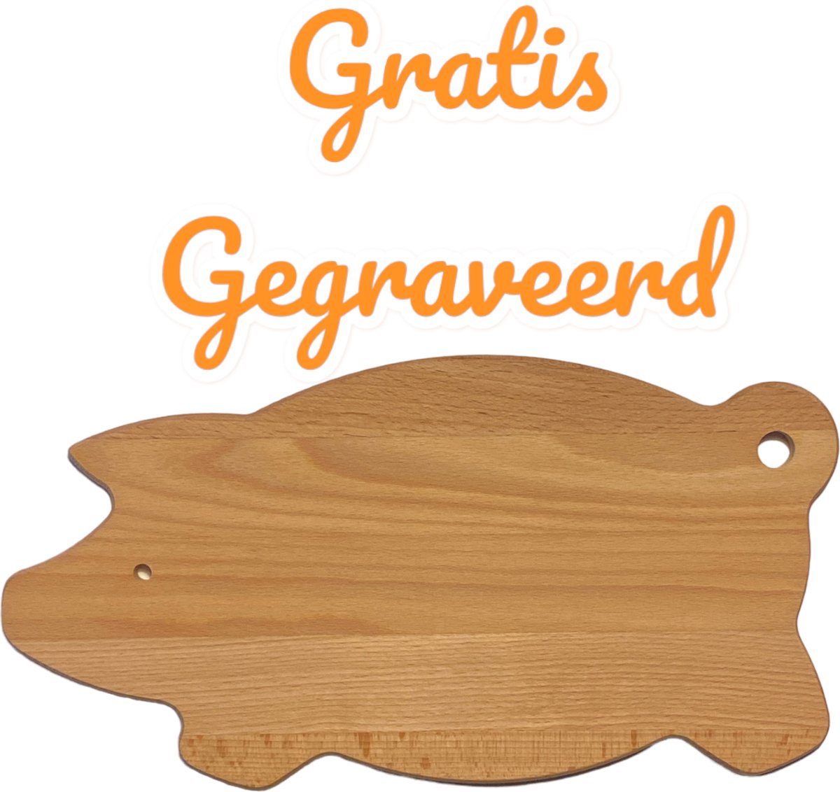 Serveerplank - GRATIS Gegraveerd - Leuk kado - Varkentjes vorm - 29 x 15 cm. - Leuk Cadeau - persoonlijk Valentijns cadeau