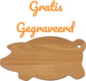 Serveerplank - GRATIS Gegraveerd - Leuk kado - Varkentjes vorm - 29 x 15 cm. - Leuk Cadeau - persoonlijk moederdag cadeau