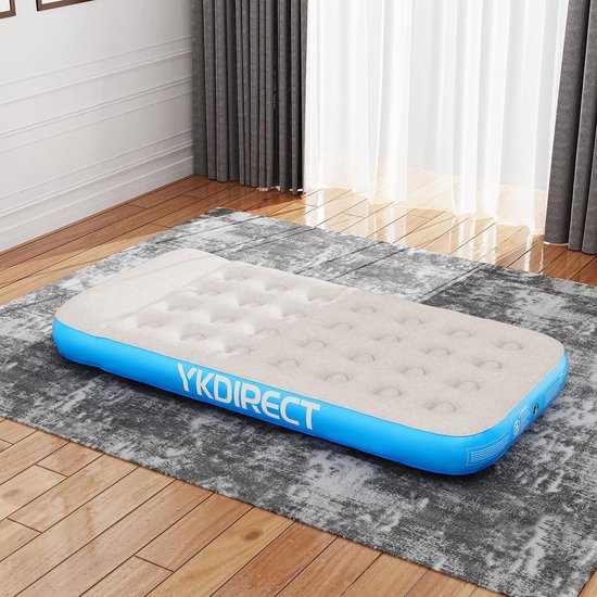 Camping Eenpersoons Luchtbed Camping Luchtmatras voor 1 Persoon met Kussen Top Ontwerp 190 x 100 x 22 cm van Camp — afbeelding 3