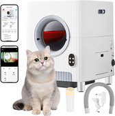 Merax Automatische Elektrische Kattenbak 68L - Premium Zelfreinigende Kattenbak - Wit