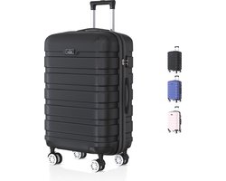 Voyagoux® REVELATION - Handbagage Reiskoffer - 39L - Koffers - Reiskoffer met wielen -Zwart - TSA Slot