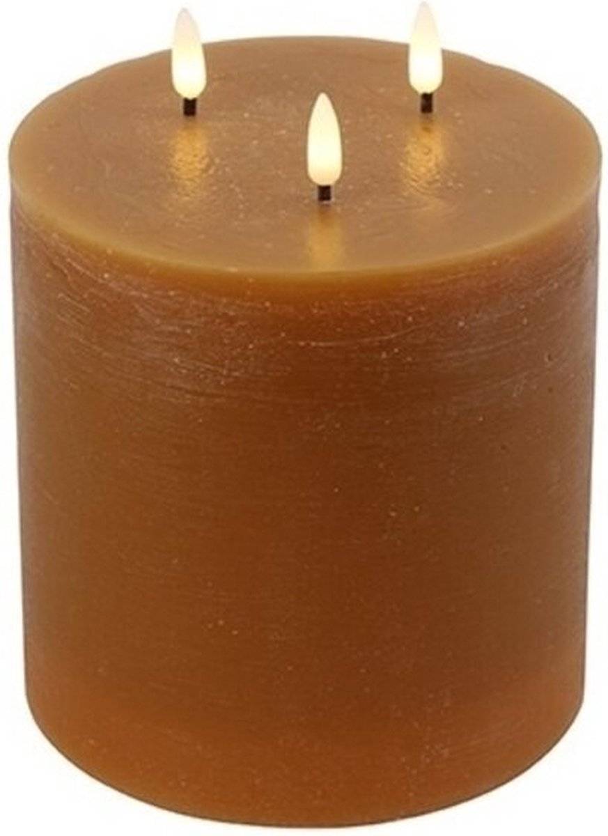 Countryfield LED kaars amber - Countryfield - led stompkaars met bewegende vlam - L15 x B15 x H17,5 CM