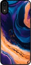 Smartphonica Telefoonhoesje voor iPhone Xr marmer look - backcover marmer hoesje - Blauw / TPU / Back Cover geschikt voor Apple iPhone XR