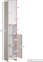 meubles de salle de bain, armoire sur pied - bathroom furniture, standing cupboard 32 x 30 x 170.5 cm