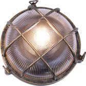 Olucia Juanita - Industriële Buiten wandlamp - Aluminium/Glas - Goud;Zwart