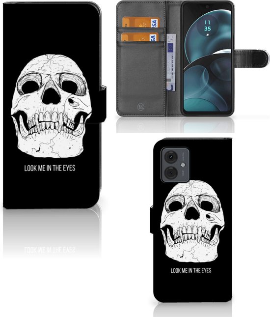 Telefoonhoesje met Naam Motorola Moto G14 Skull Eyes