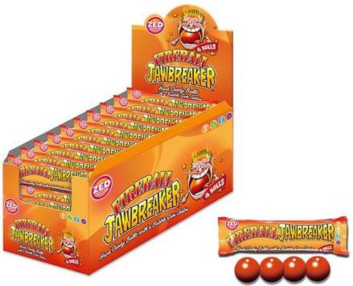 Jawbreaker - Fireball - 4x40 Stuks - 4-Pack - Snoep - Hard - Cadeautje - Cadeau - Kado - Kauwgom