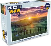 Puzzel Italië - Zonsondergang - Toscane - Legpuzzel - Puzzel 1000 stukjes volwassenen