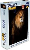 Puzzle Lion - Léger - Zwart - Portrait - Puzzle - Puzzle 1000 pièces adultes - Cadeaux Sinterklaas - Sinterklaas pour les grands enfants