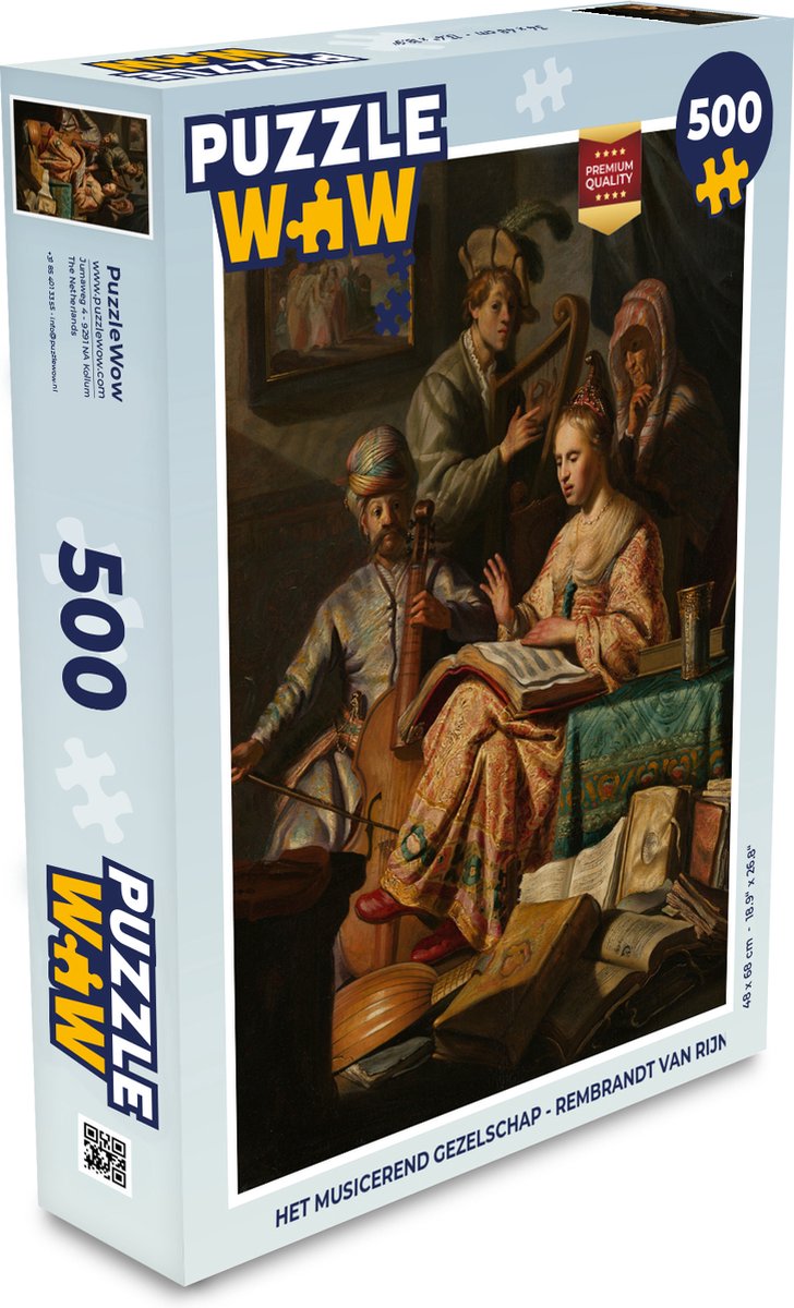 Puzzel Het Musicerend gezelschap - Rembrandt van Rijn - Legpuzzel - Puzzel 500 stukjes