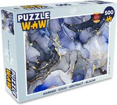 Puzzle Marbre - Or - Abstrait - Blauw - Puzzle - Puzzle 500 pièces