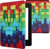 coque kwmobile compatible avec Amazon Kindle Paperwhite 11. Generation 2021 - Fermeture magnétique - Couvercle pour liseuse multicolore / vert / bleu - Design bus Rainbow Kiss