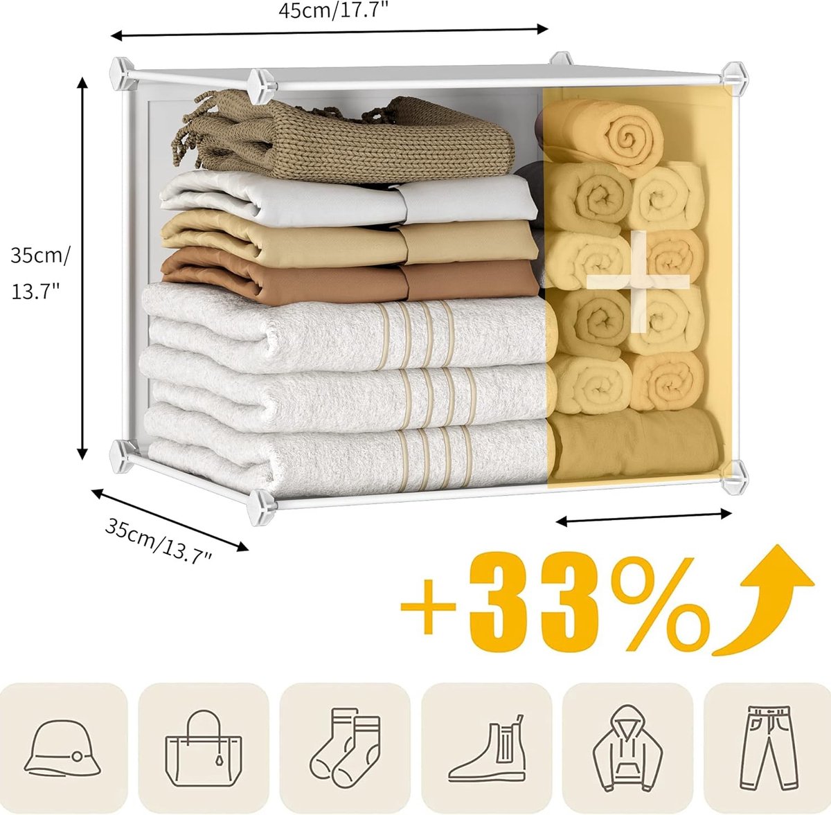 Doe-het-zelf kledingkast reksysteem 20 kubussen garderobe open