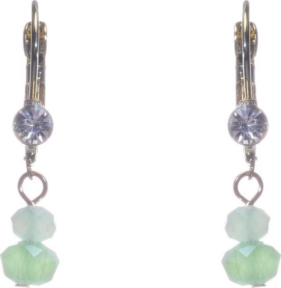 Boucles d'oreilles pendantes Behave avec perles de verre facettées et pierres
