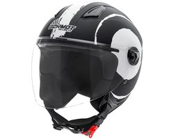 Germot Motorhelm GM 196 Jethelm mat zwart/witite