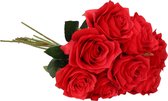 Kunstbloem roos Simone rood 45 cm 8 stuks