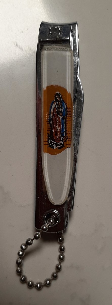 Goedkoopste Superdoll nagelknipper trio - nagelschaar - zakmesje - opener - met print heilige maagd Maria - 6,5 cm