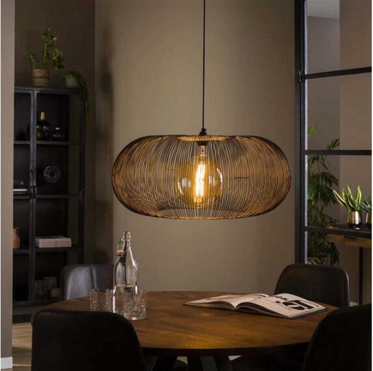 Hanglamp Copper twist Ø70 cm - Zwart nikkel