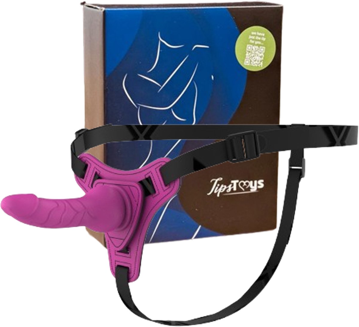 Goedkoopste TipsToys Strap On Voorbind Dildo Harnas - SexToys Vrouwen Seksspeeltjes Roze