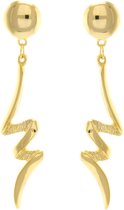 Behave Dames oorbellen hangers goud-kleur 6,5 cm
