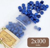 Sealing Wax 2x 100 stuks - Zegellak - Seal - Lakzegel - Stempelen - 35 Gram - Metallic Blauw tijdelijk 1+1