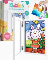 Kidzies Kindertekeningen Lijstje + Gratis Kleurboek - Wissellijst A4 Tekeningen - Kindertekening - Fotolijst- Tot 150 Tekeningen - Wit