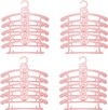 Baby Hangers Children's Non-Slip 29-37 cm Extendable Children's Clothes Hangers with Trouser Stand, Plastic & Stackable Kid Hanger Ideal for Children's Clothing, Pack of 20 Baby Hangers, Pink