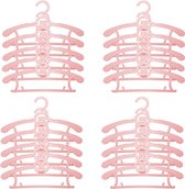 Baby Hangers Children's Non-Slip 29-37 cm Extendable Children's Clothes Hangers with Trouser Stand, Plastic & Stackable Kid Hanger Ideal for Children's Clothing, Pack of 20 Baby Hangers, Pink