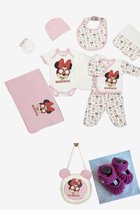 Disney Minnie mouse 10-delige baby newborn kledingset - Handgemaakte babyslofjes cadeau - Minnie mouse tas cadeau - Newborn set - Babykleding - Babyshower cadeau - Kraamcadeau