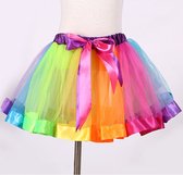 KIMU Tutu Regenboog Petticoat - Maat 110 116 122 128 134 140 - Tule Rokje Gekleurde Rok Doorschijnend - Kinder Kostuum Pakje Meisje Eenhoorn Unicorn Festival