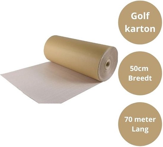 Golfkarton op rol 50cm x 70 meter - G&F verpakkingen