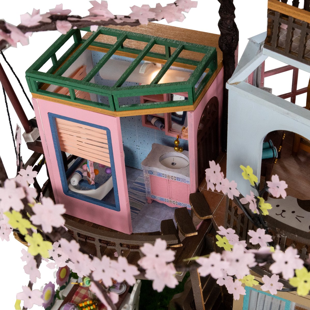 Book Nook Boomhut - Miniatuur Bouwpakket Volwassenen - Creatief - Hout - DIY Poppenhuis - Hobby - Jongens / Meisjes - Crafts&Co — afbeelding 3
