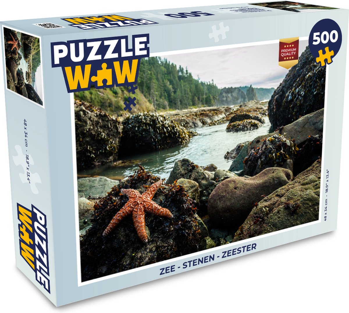 Puzzel Zee - Stenen - Zeester - Legpuzzel - Puzzel 500 stukjes