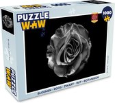 Puzzel Bloemen - Roos - Zwart - Wit - Botanisch - Legpuzzel - Puzzel 1000 stukjes volwassenen
