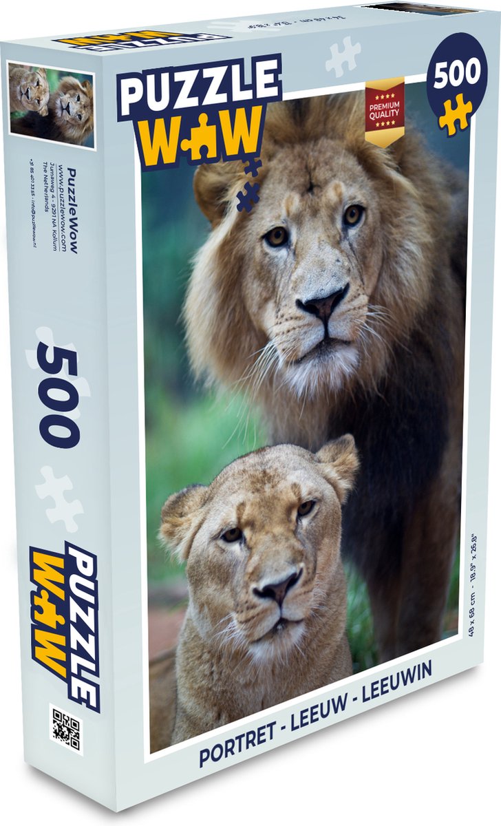Puzzel Portret - Leeuw - Leeuwin - Legpuzzel - Puzzel 500 stukjes