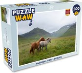 Puzzel Paarden - Gras - Bergen - Legpuzzel - Puzzel 500 stukjes