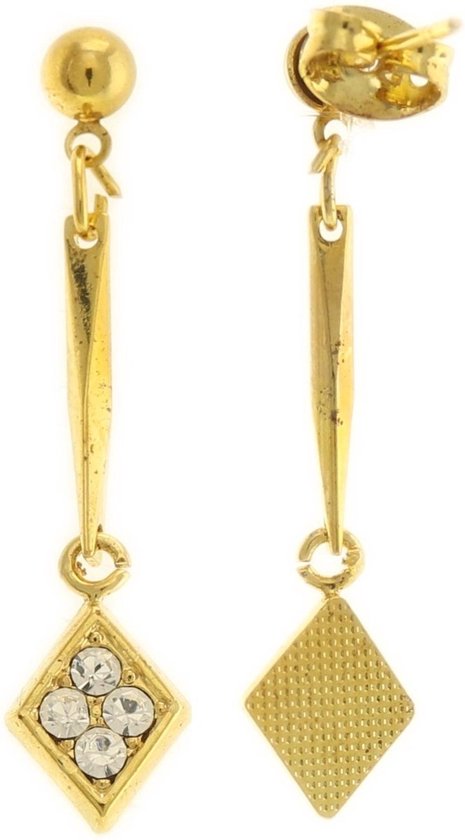 Behave Boucles d'oreilles pendentifs diamant doré 3 cm