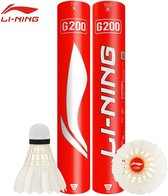 Li-Ning G200 Ganzenveer Badmintonshuttle 77 Snelheid (12 stuks)