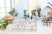 eCarpet Capri Collection 100% gerecycled katoen duurzame rug livingroom keuken hal cosy scandi handgemaakte diamond shaped DIAMOND 9028-120 cm x 180 cm