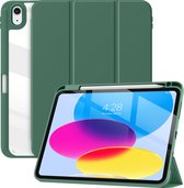 Geschikt Voor iPad 10 Hoes - 10e Generatie - 10.9 Inch - 2022 - Solidenz Hybrid Case - Cover Met Autowake - Hoesje Met Pencil Houder - A2757 - A2777 - A2696 - Groen