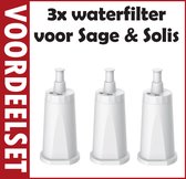 VOORDEELSET van 3 ECCELLENTE waterfilters voor Sage BES008 & voor Solis espressomachine type 1011, 114, 115, 115A, 117 en 118