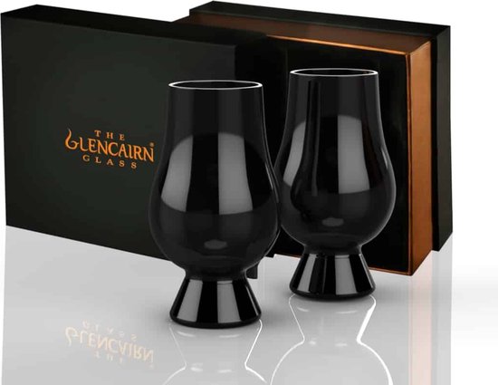Whiskyglazen Zwart 2 stuks - Blind Tasting - Geschenkverpakking - Glencairn Crystal Scotland