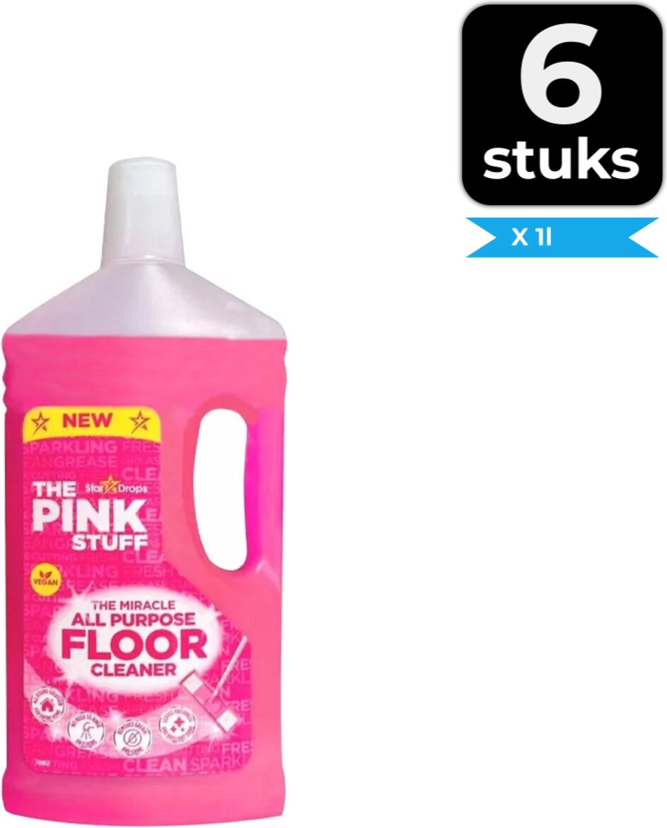 The Pink Stuff - Vloerreiniger - 1 Liter - Voordeelverpakking 6 stuks