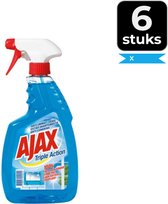 Ajax Spray Triple Action Glasreiniger 750 ml - Voordeelverpakking 6 stuks