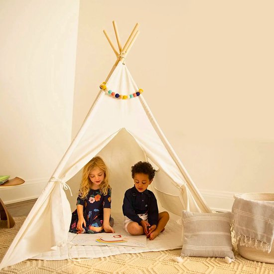 Tipi Tent Kinderen - Speelgoed Tent Kinderen - Speeltent Met Ramen - Rust  Tent Binnen... | bol