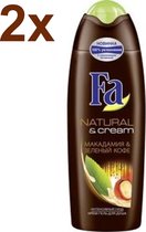 Fa - Natural & Cream - Macadamia & Green Coffee - Douchecrème - 2x 250 ml - DUO PACK