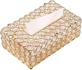 Kristallen cosmetische doos, tissue box, cosmetische tissue dozen, goud, rechthoekig, decoratie voor de woonkamer en eetkamer, kantoor.