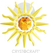 24K goud verguld zonnestaal met geel/orange bohemia kristal