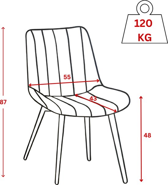Colenis® - Lesedi Eetkamerstoel - Set Van 6 - Cognac - Microfiber Stof