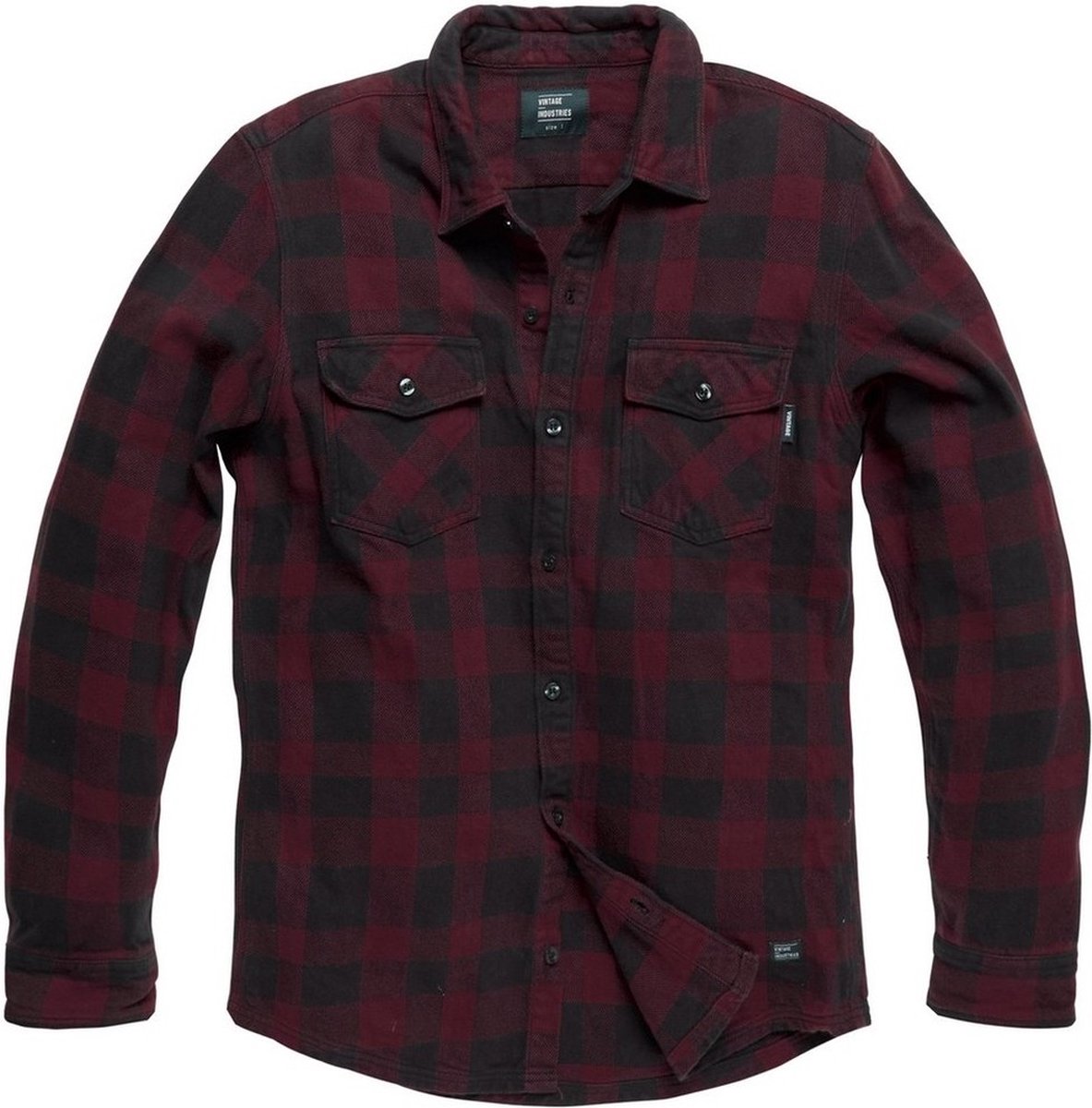 Vintage Industries Globe heavyweight shirt burgundy Rood